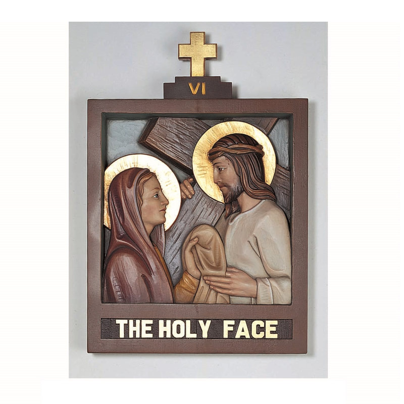 Stations of the Cross Statue Fiberglass Plaster Wood Carved