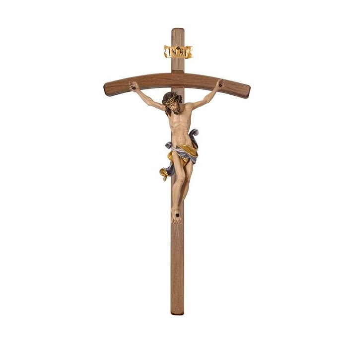 Wall Crucifix Cross Wood Hand Carved