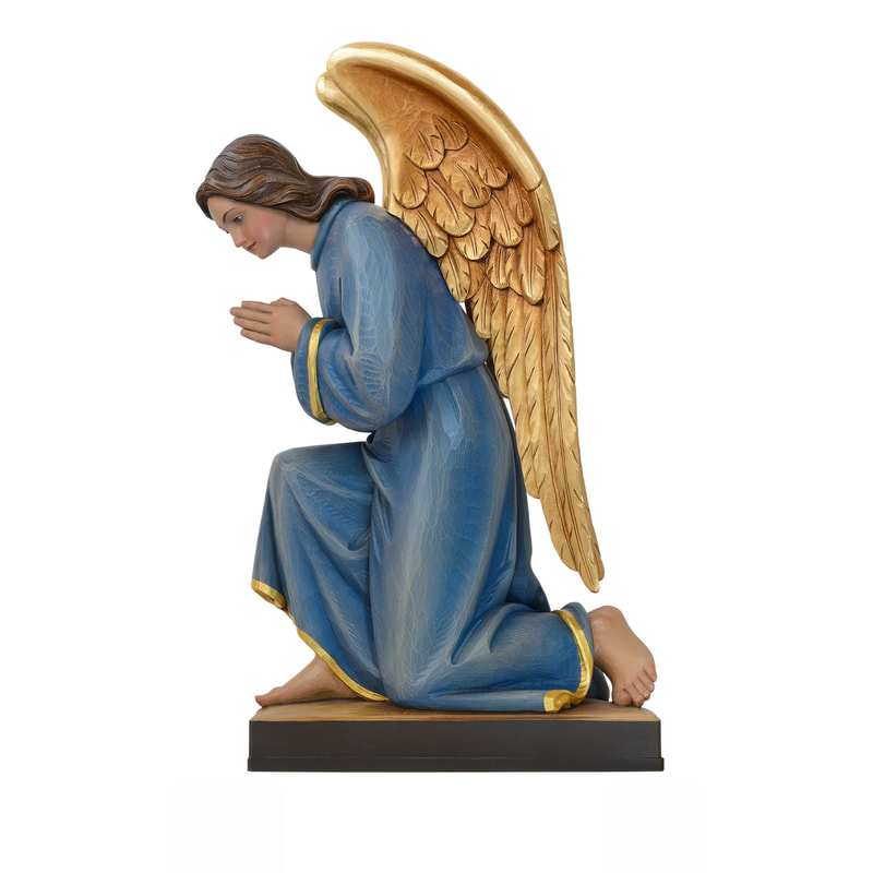 Angel Statue Fiberglass Plaster Wood Carved